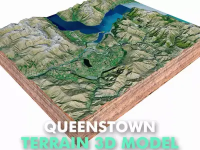 Queenstown Terrain New Zealand 3D model