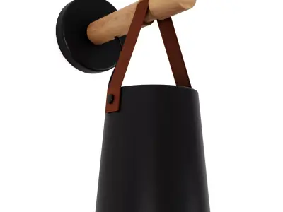 Nordic Wooden Hanging Wall Lamp 3D model