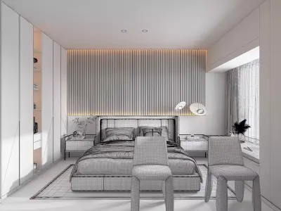 Modern bedroom 3D model