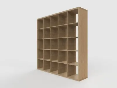 IKEA KALLAX Shelf Unit 5x5 Walnut Effect Light Grey 3D model