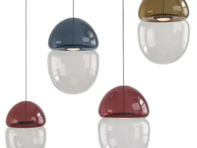 Dew and Drop Hand Blown Glass Pendant Lamp Low-poly 3D model