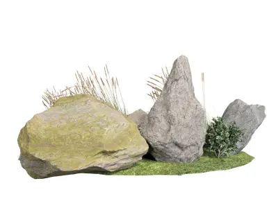 Stone and Bush Pack 30 3D model