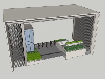 traditional modern pedestrian entrance main gate 3D model