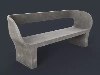 Modern Outdoor Bench 30 PBR Game Ready Low-poly 3D model