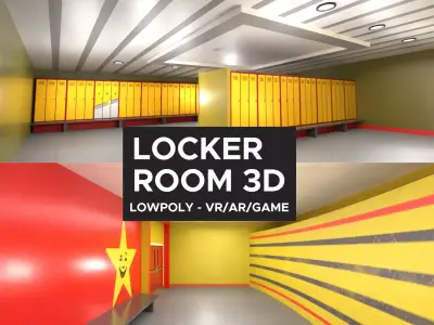 Locker Room Environment - Lowpoly Low-poly 3D model