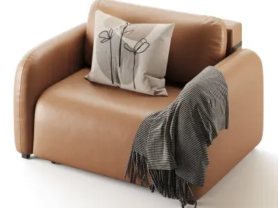 Sofa Lavi Velvet Beige 3D model