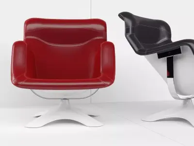 Karuselli lounge chair and ottoman 3D model