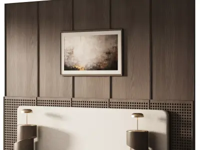 Decorative V102 Wall Panels Headboard 3D model