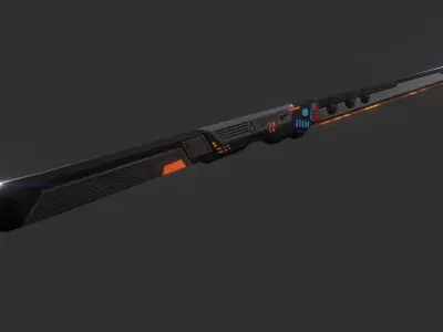 Scifi Katana PBR Project Low-poly 3D model