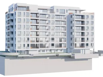 Residence Building 7 Low-poly 3D model