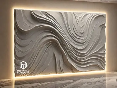 decor set wall panel relief mural CNC 19 3D print model