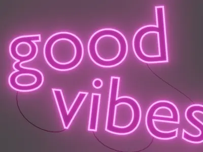 Good Vibes Neon Sign 3D model