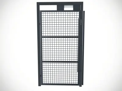 Wire Mesh Gate Industrial Low-poly 3D model