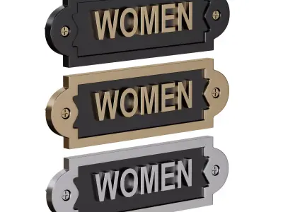 Solid Brass Sign Women 3D model