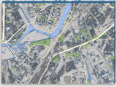 Mumbai City 3D City Map Urban Visualization Model 3D model