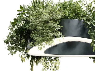 Triangle pot light pendant - plant light hanging 37  3D model