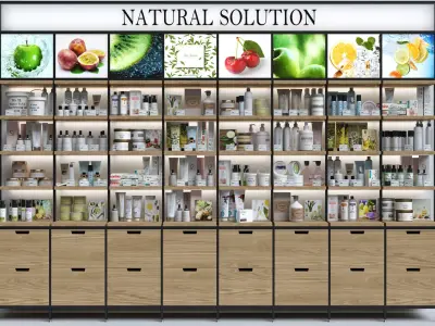 Showcase with cosmetics 3D model