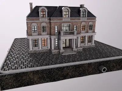 Primary City house PBR 4k textures Low-poly 3D model