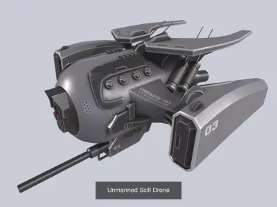 Unmanned Scifi Drone collection 3D Model Pack