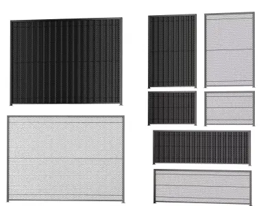 Chain-link fence 3D model