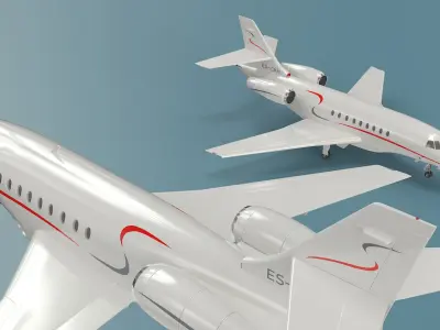  Plane Dassault Falcon 2000 Simplified 