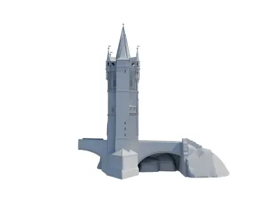 Charles bridge tower in Prague 3D print model