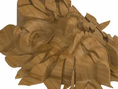Carved panel painting STL 3D model 33