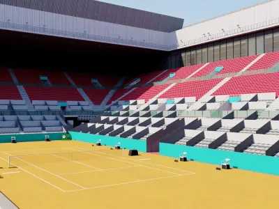 Caja Magica - Madrid Tennis court Low-poly 3D model