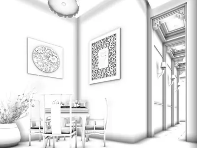 Business Restaurant - Coffee - Banquet  125 3D model