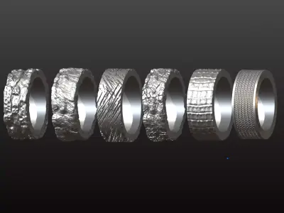 3D Ring Organic Textures 3D print model