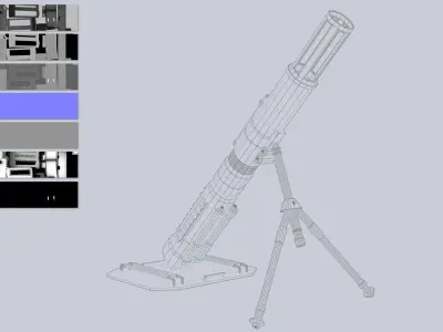 Sci fi mortar Low-poly 3D model