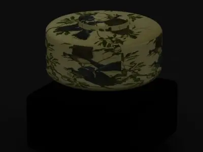 Table Lamp  with Birds Pattern Gridded  Free 3D model