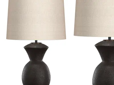 Black geometric lamp 3D model