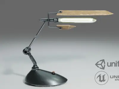 Modern or steampunk Lamp  Low-poly 3D model