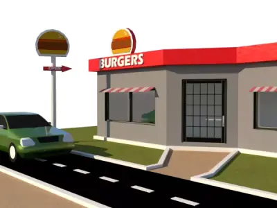 A burger  Low-poly 3D model