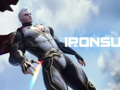 Male Superhero Game Character - Ironsun Low-poly 3D model