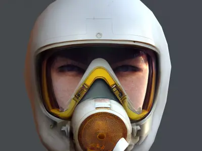 Gas mask helmet scifi Low-poly character art game space Low-poly Low-poly 3D model