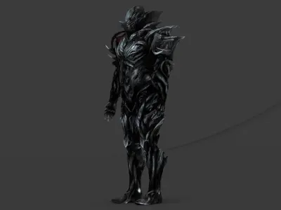 Armored Monster 3D Model Heavy Sci-Fi Fantasy Creature for Games Low-poly 3D model