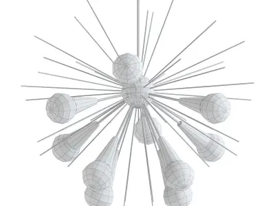 Sputnik chandelier in gold 3D model