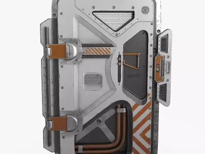 SciFi Bunker Door v2 Low-poly 3D model