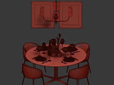 Dinning Set 07 3D model