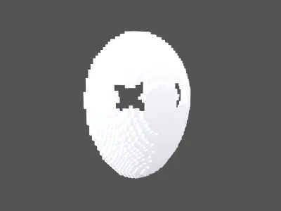 Voxel Cross Mask v1 001 Low-poly 3D model