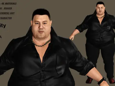 AAA 3D REALISTIC HUMAN MALE CHARACTER - ASIAN FAT BUSINESSMAN