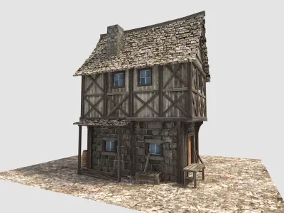 medieval village house 3D model