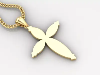 Light Gold 18K Cross Pendant 1CP060 3D print model