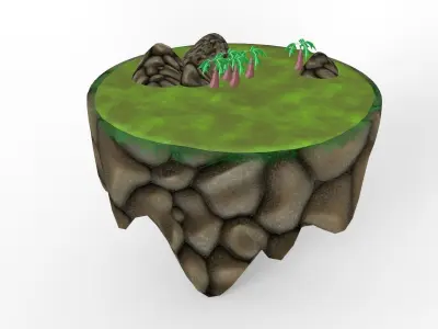 Cartoon Island Low-poly 3D model