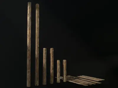  Old Wooden planks poles and beams 26 pieces 