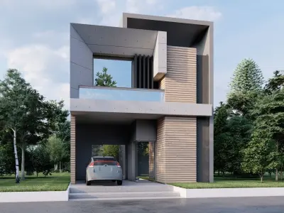 Modern Indian House Design Architecture Sketchup and Lumion File 3D model