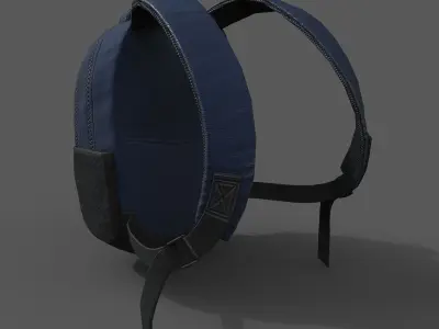Human Backpack scifi ver 2 Low-poly 3D model