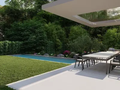 3D Exterior Scene 3D model design garden and landscape 3D model